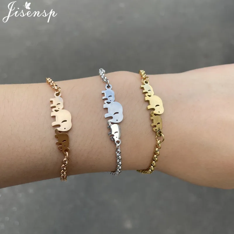 Trendy Stainless Steel Charm Bracelets for Women Lovely Animal Elephant Butterfly Dragonfly Bracelet Bangle Jewelry Accessories