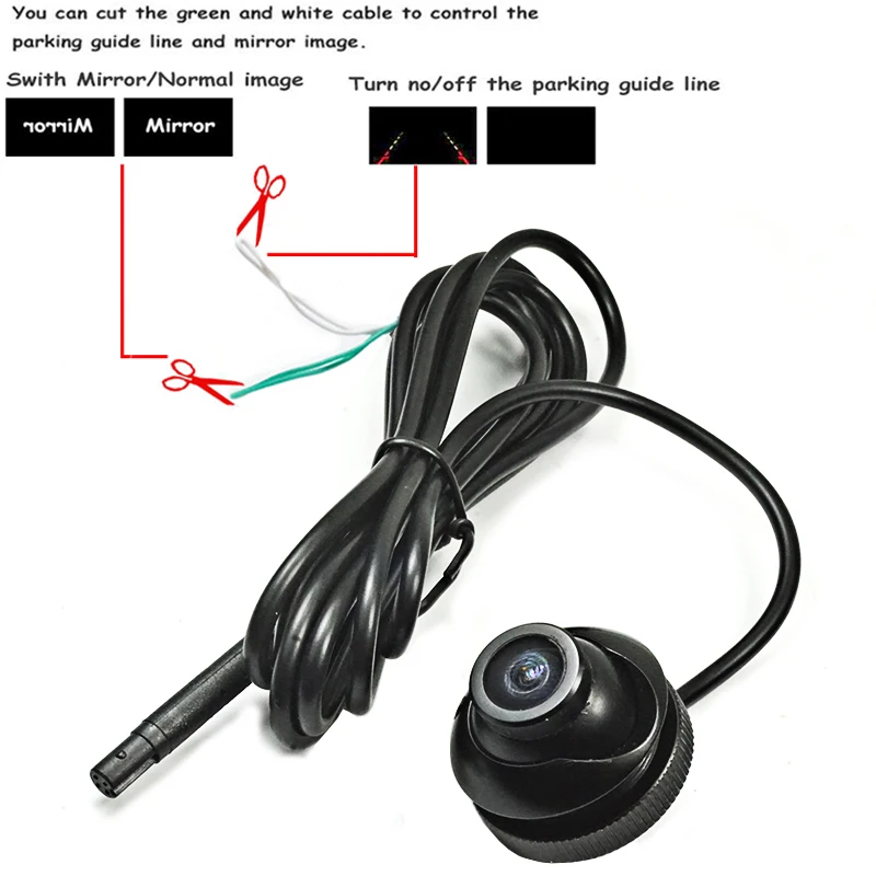 600L CCD 180 degree camera Fisheye LENS wide angle Rear Front side view reverse backup camera 360 rotato night vision waterproof