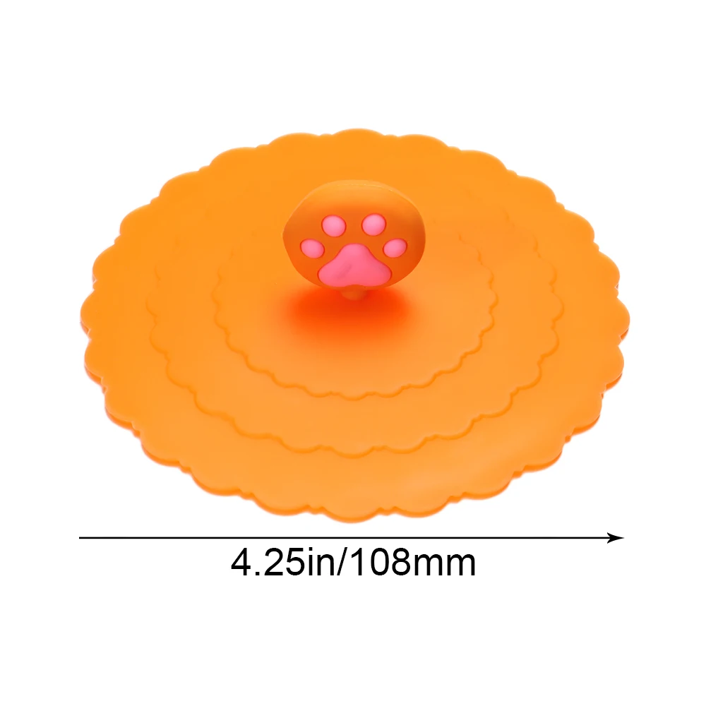 Cute Cartoon Animal Cat Paw Silicone Drinking Cup Cover Reusable Tea Coffee Lids Leakproof Dustproof Glass Mugs Bowl Suction Cap