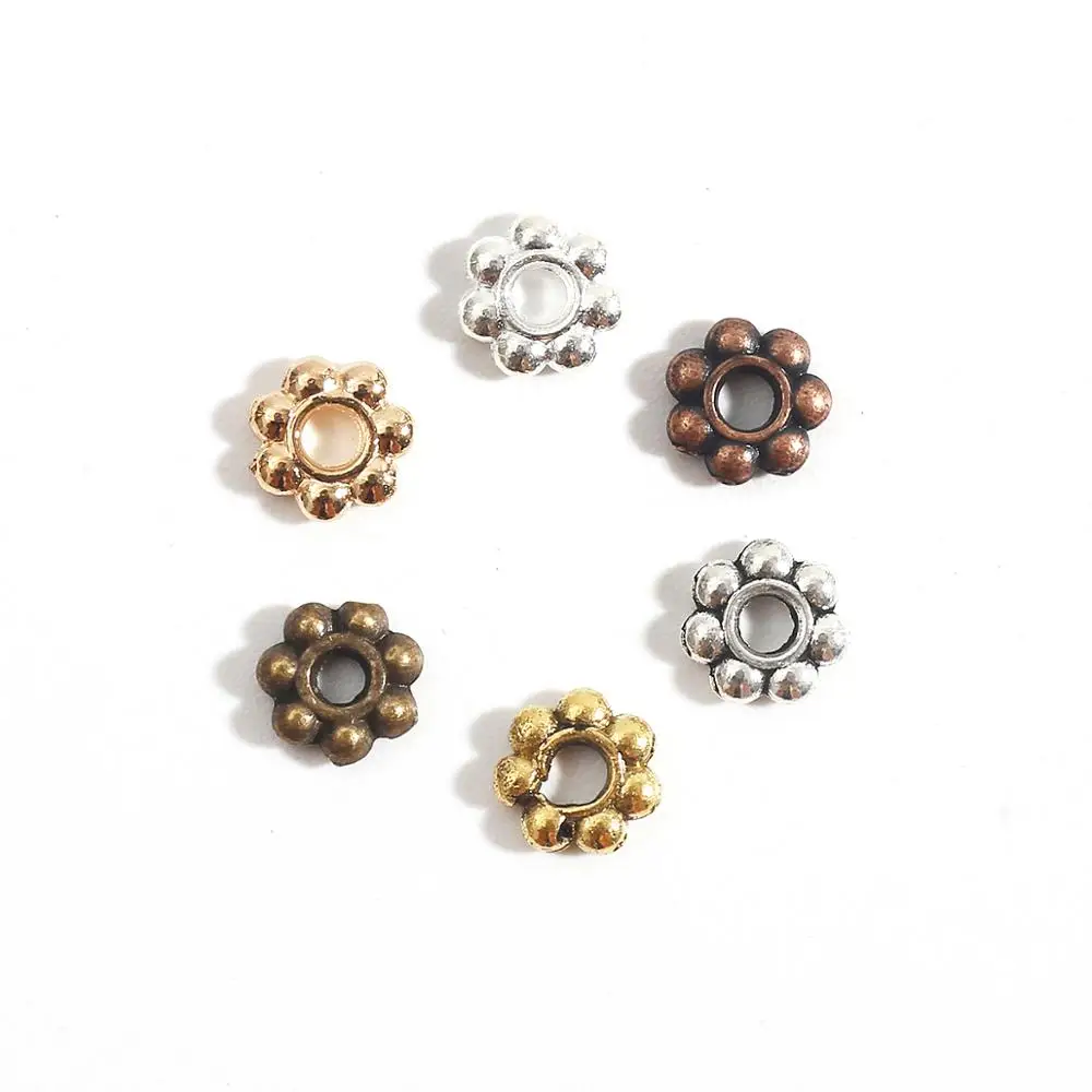 200 sztuk 4/5/6mm kwiat śliwy koralik czapki Spacer koraliki dla kobiet Charms DIY wyrób biżuterii bransoletka naszyjnik kolczyki akcesoria — zdjęcie 5
