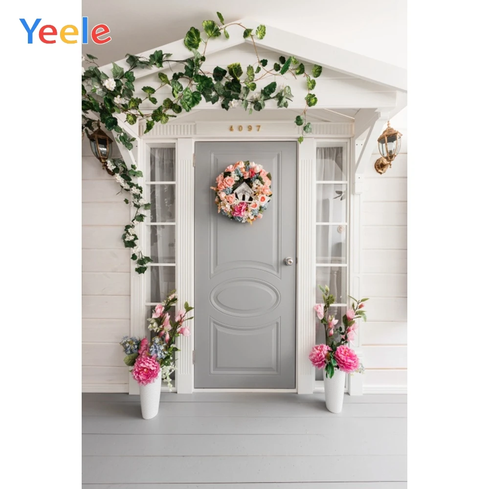 خلفيات تصوير للأطفال ، باب خشبي ، أرضية ، زهور كرمة ، صورة شخصية ، استوديو صور