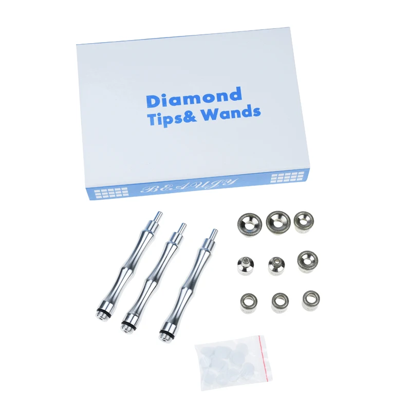 

9 tips Heads 3 Wands Cotton Filter For Diamond Peeling Microdermabrasion diamond peeling machine