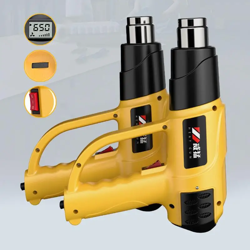 2500W pistola ad aria calda elettrica industriale Display digitale pellicola per auto pistola ad aria calda velocità continua temperatura regolabile