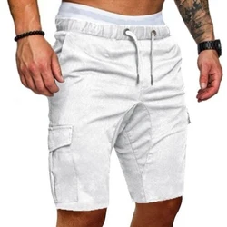 Men Elastic Drawstring Fitness Shorts Gym Training Running jogging Shorts Sport  Workout Clothing Beach Shorts Trunks Beachwear