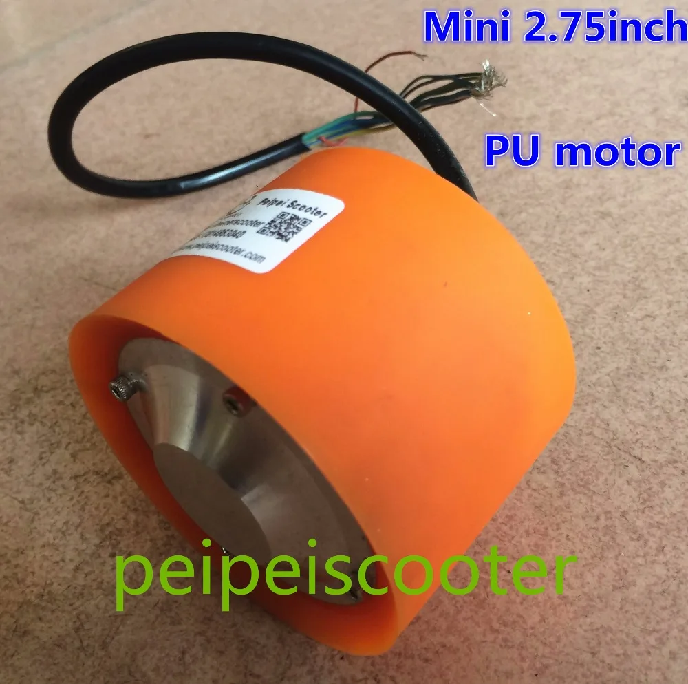 2.75 inch lightest weight brushless gearless PU single shaft one-wheel integrated dc wheel hub motor for scooter motor phub-108z