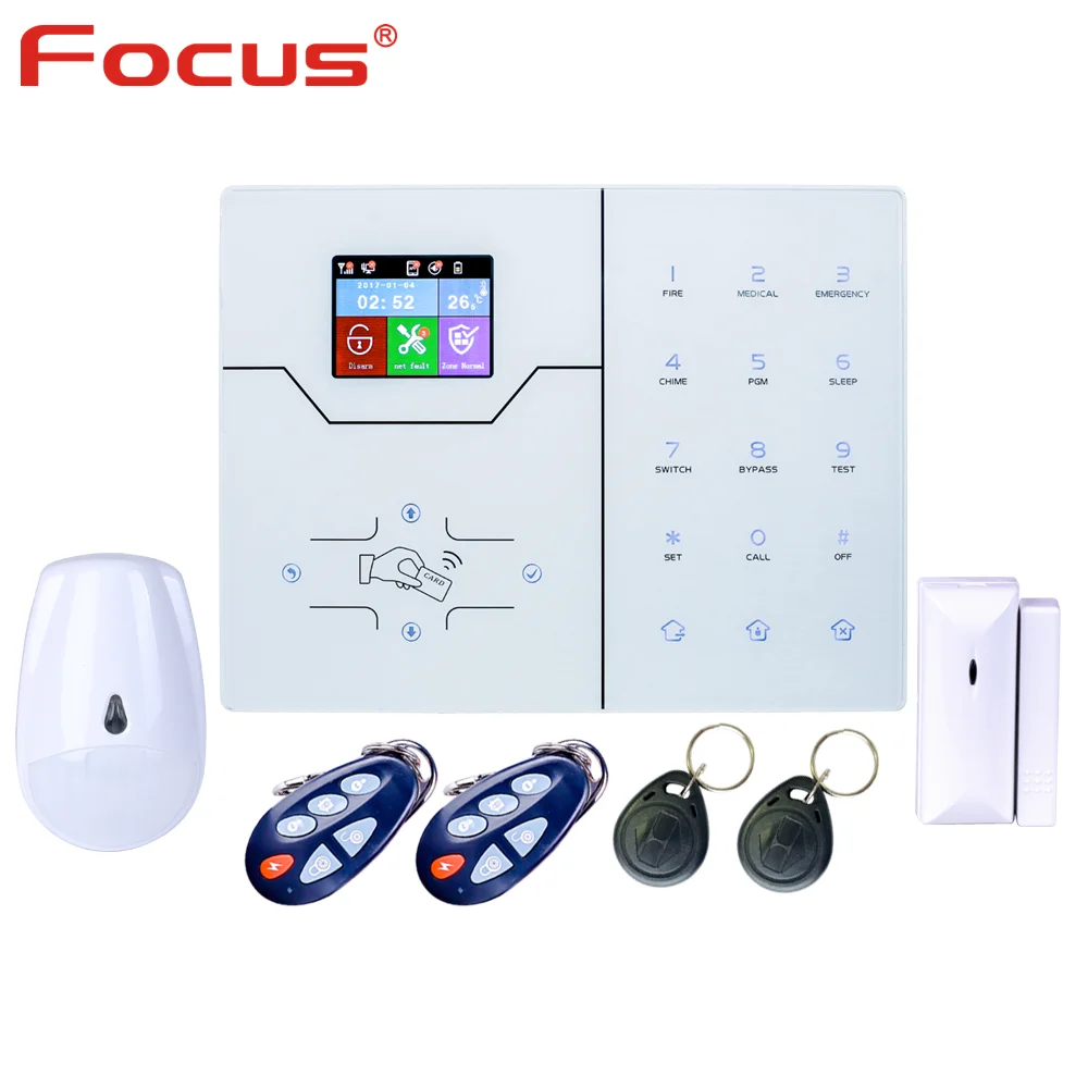 

Focus 433Mhz HA-VGT English Text Menu RJ45 Ethernet TCP IP 4G GSM Smart Home Security Alarm System With App And WeIE Control