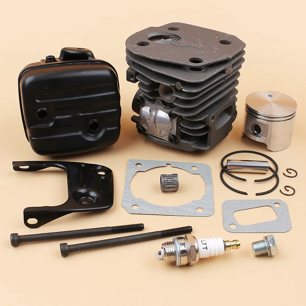 실린더 피스톤 배기 머플러 볼트 모터 세트, Husqvarna 353 340 346 346XP 350 351 345 체인톱 엔진 재건 키트, 45mm