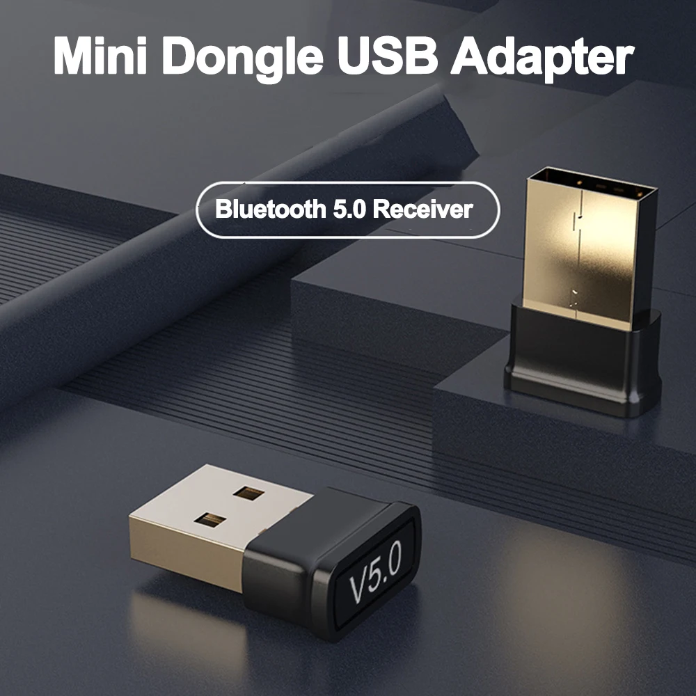 블루투스 호환 무선 USB 어댑터, 음악 리시버 MINI BT5.0 동글 오디오 어댑터, 컴퓨터 PC 노트북 태블릿용