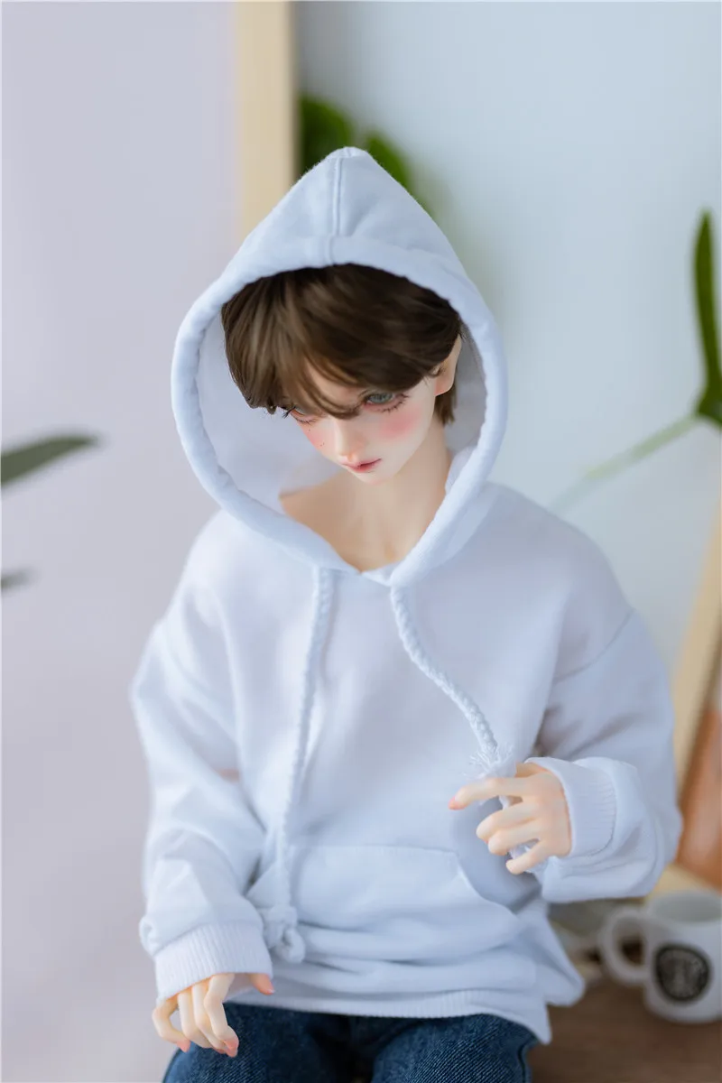 

BJD/SD Doll Toy Clothes 1/3 1/4 Boys Girls Handsome Youth White Black Daily Casual Loose Sytle Top Hoodie Gifts Doll Accessories