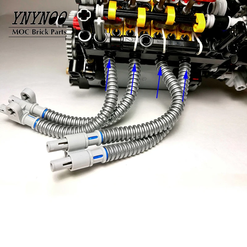 NEW 871Pcs High-Tech Parts 32 Air Valve 8-Cylinder 4-Stroke Engine V8 MOC Building Block Bricks Model Parts Kit Children Toys