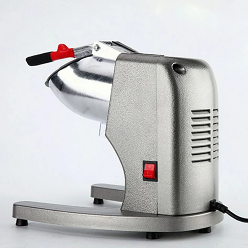 

220V Shaved Ice Machine 300W Commercial Electric Small-sized Smoothie Machine Double Blade Ice Crusher with adjustable thickness