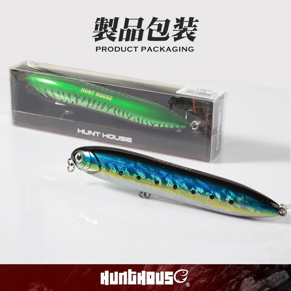 Hunthouse Chatter Beast Surface Pencil Fishing Lures Long Casting Seabass Floating 140mm 29g Walk The Dog Hard Bait Top Water