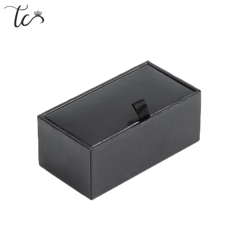 Contenedor de gemelos para hombre, caja de gemelos negra para boda, accesorios de camisa, caja de regalo informal, embalaje para hombre