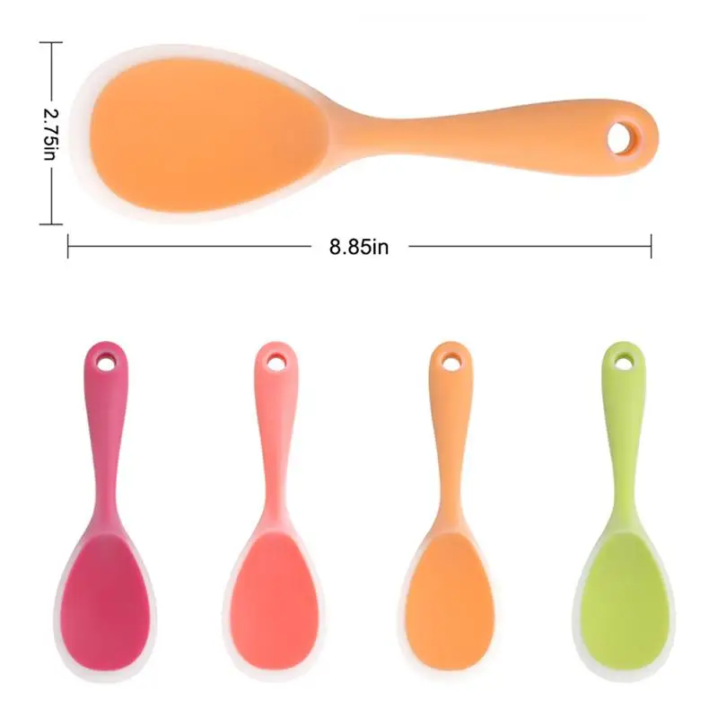 1pc Silicone Rice Paddle Spoon Universal Nonstick Rice Scooper Rice Shovel Creative Non-Stick Rice Cartoon Rice Spoon