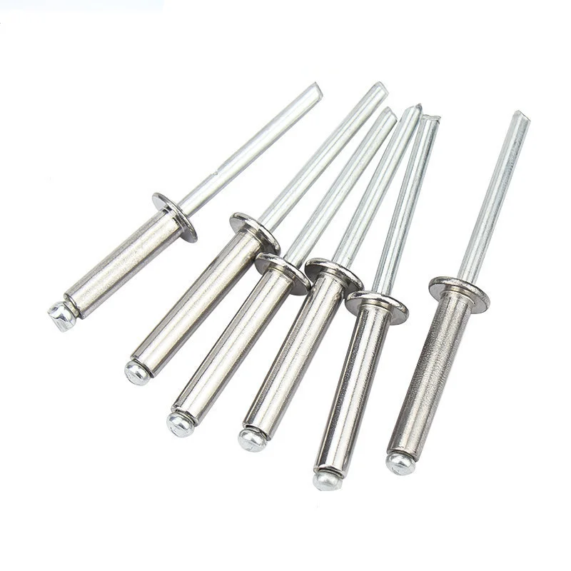 30/50pcs M3.2 M4 M4.8 Rivets Aluminium M3.2 M4 M4.8 Dome Head Blind Rivets Steel Shank Mandrel Exhaust Rivets