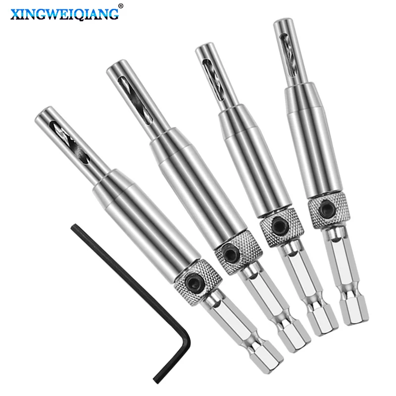 

4pcs HSS Self Centering Hinge Drill Bits Set Door Cabinet Window hinge hinge hole opener Woodworking punch