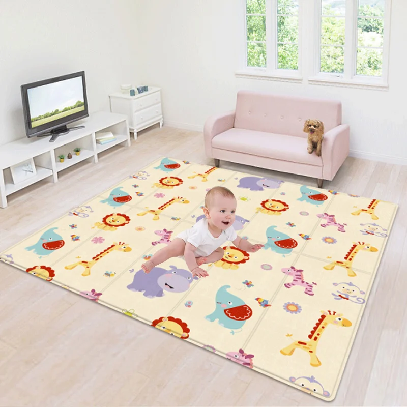 180*100CM Children\'s mat Foldable Toys Cartoon Baby Play Mat Double-sided Baby Climbing Pad Kids Rug Waterproof Games Mats Gift