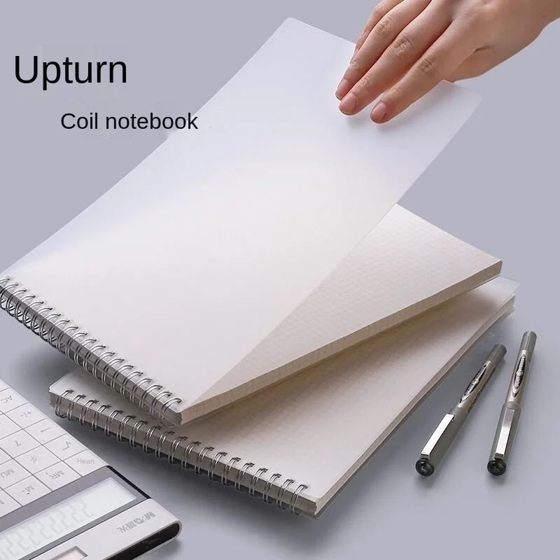 A6 A5 B5 A4 Coil Notebook Line Grid 160 Pages Thickened Notepad Simple PP Hard Cover Coil Chedule Meeting School Suppliers