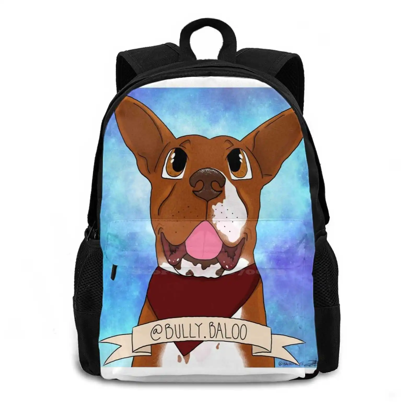 Prints Custom Portraits - 462D Print Design Backpack Student Bag Pit Bull Stafforshire Terrier Staffy Amstaff Dog Portrait