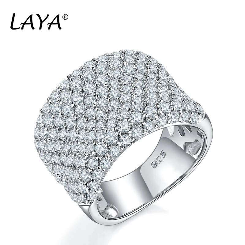 LAYA 925 Sterling Silver 2021 Fashion High Quality Zircon Vintage Trendy Ring Gift Luxury Classic Jewelry For Women's Wedding