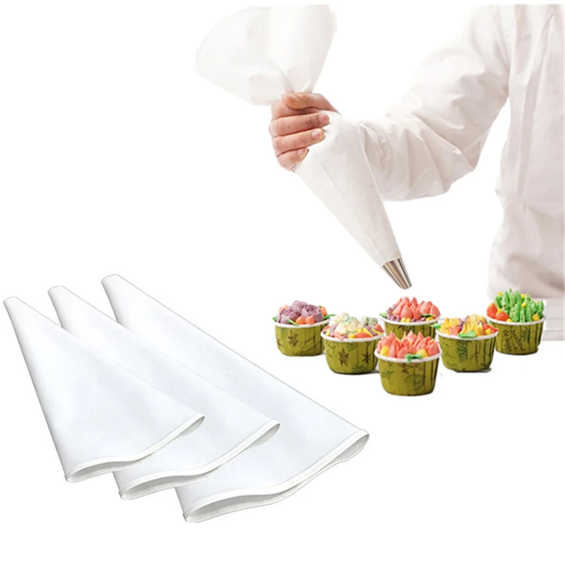 12/14/16 Inches Cotton Reuseable Cream Piping Pastry Bags Thicken Eco-Friendly Baking Cooking DIY Cake Fondant Decorating Tools