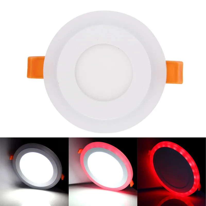 LED Panel light Round 6W 9W 16W 24W 3 Model LED Lamp Double Color Panel Light RGB Cold White/RGB Warm White with Remote Control