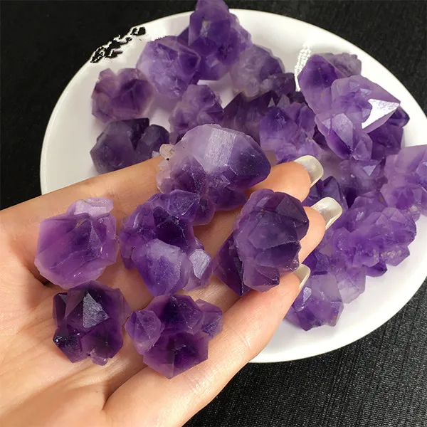 100GPure Natural Uruguay Amethyst Cluster Amethyst Raw Stone Amethyst Flower Backbone Crystal Amethyst Bud DIY Pendant Raw Stone