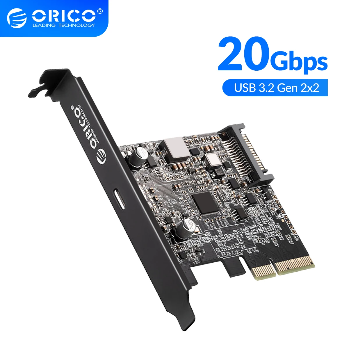 ORICO Type USB C PCI-Express to USB 3.2 20Gbps PCI-E Express Expansion Card Adapter with ASM3242 Chipset for Windows 8/10/Linux