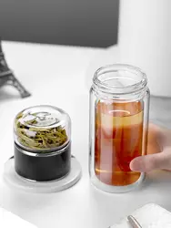 ガラス製のお茶と水のボトル,お茶のフィルターボトル,屋外スポーツ,キャンプ,環境にやさしい,高品質