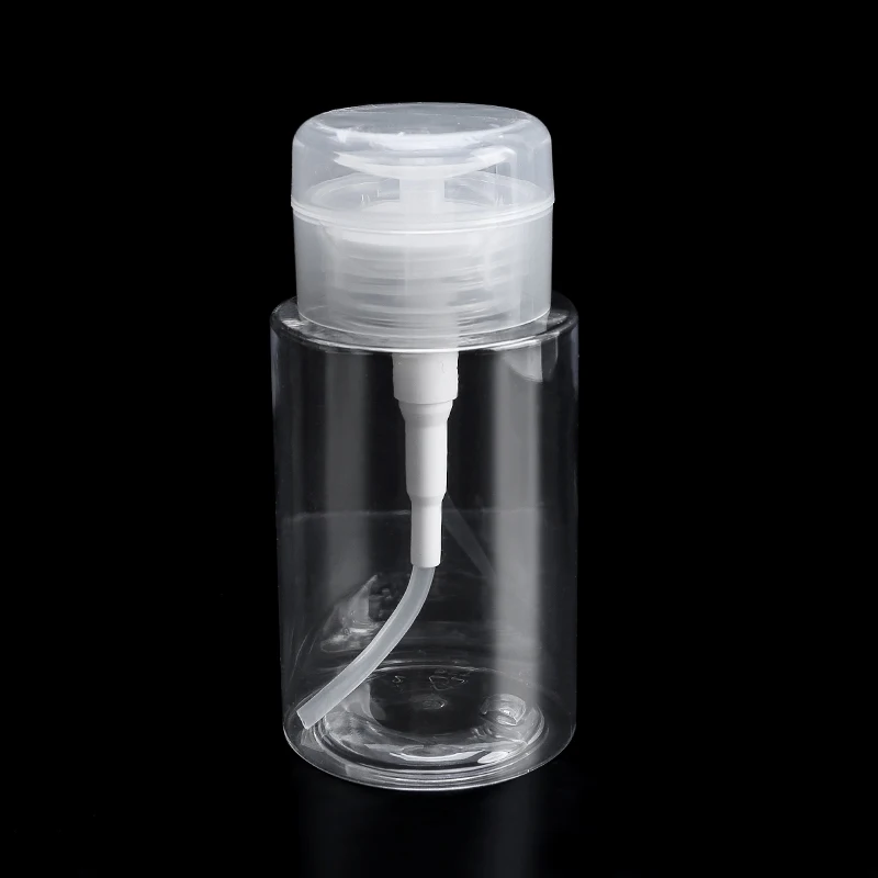 100/200ml strass unha polonês removedor garrafa empurrar para baixo vazio banho manicure guardanapos sem fiapos bomba garrafas de armazenamento ferramenta de unhas