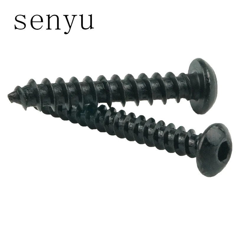 GB/T 8.8 degree M3 M4 M5 M6 BLACK Round Head Hexagon Head Cup Model Self-tapping add hard sound carbon steel screws image 3