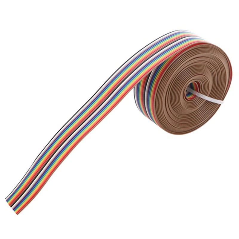 1M 2M 5M 20 Pin 1.27mm Pitch Flat Color Rainbow Ribbon Cable Wire conductor UL2651 AWG28 20 Way For 1.27 mm IDC type Connector