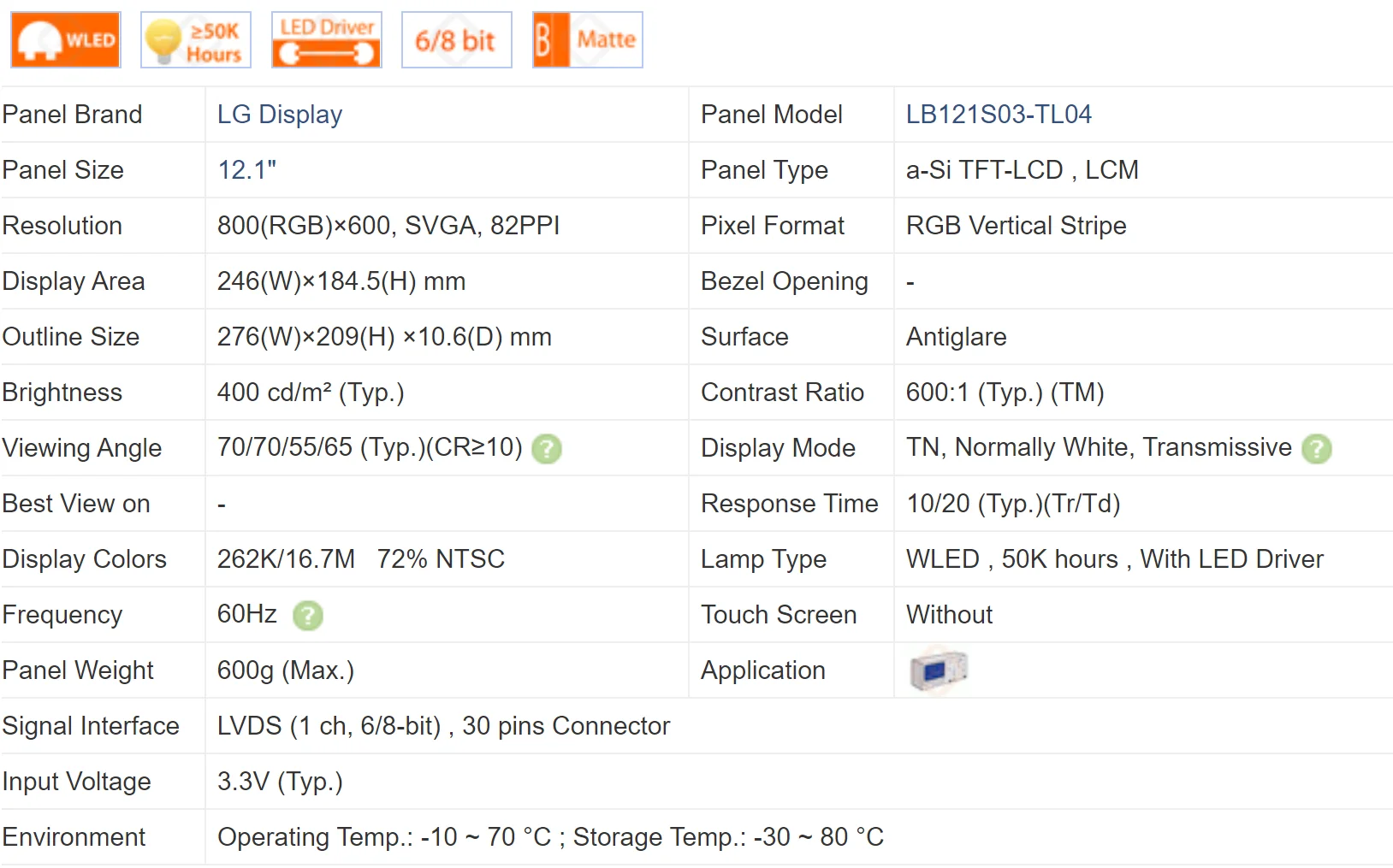 LB121S03 LB121S03-TL04 12.1 بوصة TFT LCD ، جديد و A + الصف في الأوراق المالية ، واختبارها قبل الشحن