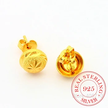 Boucles d'oreilles en argent Sterling 925 pour femmes, bijoux en or jaune et doré, mignons, cadeau de fête de mariage pour maman, 2023