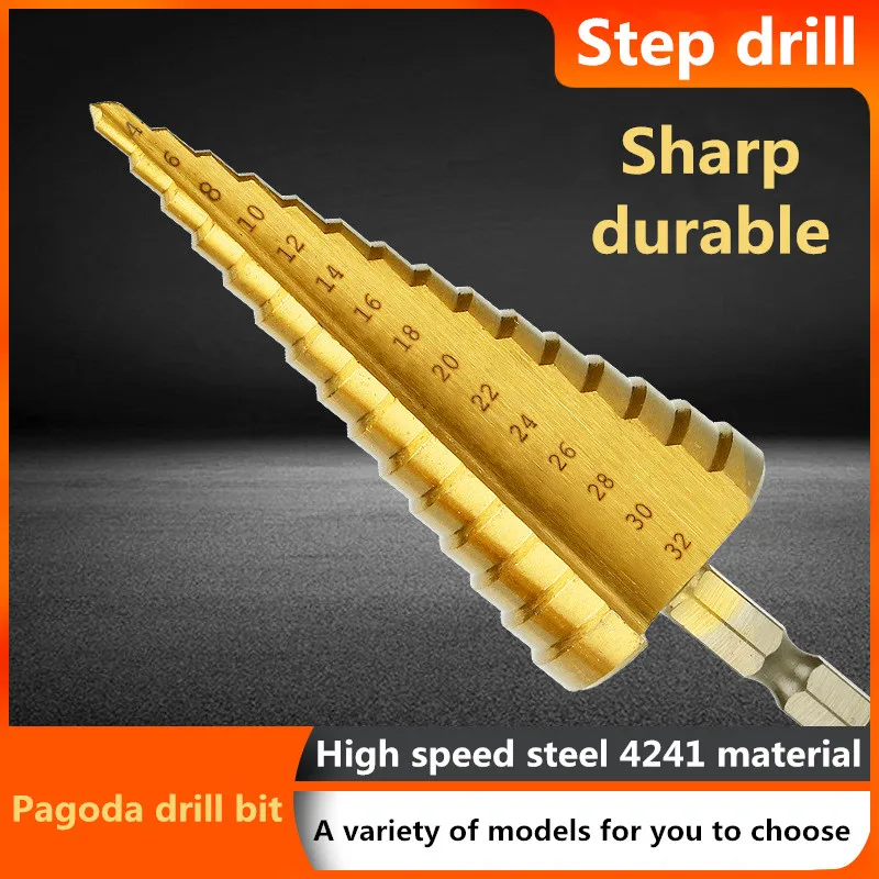 4-12 4-20 4-22 4-32HSS punta per trapano a gradino strumento per alesatura scanalatura diritta trapano a gradino lavorazione del legno apri fori in metallo Herramientas