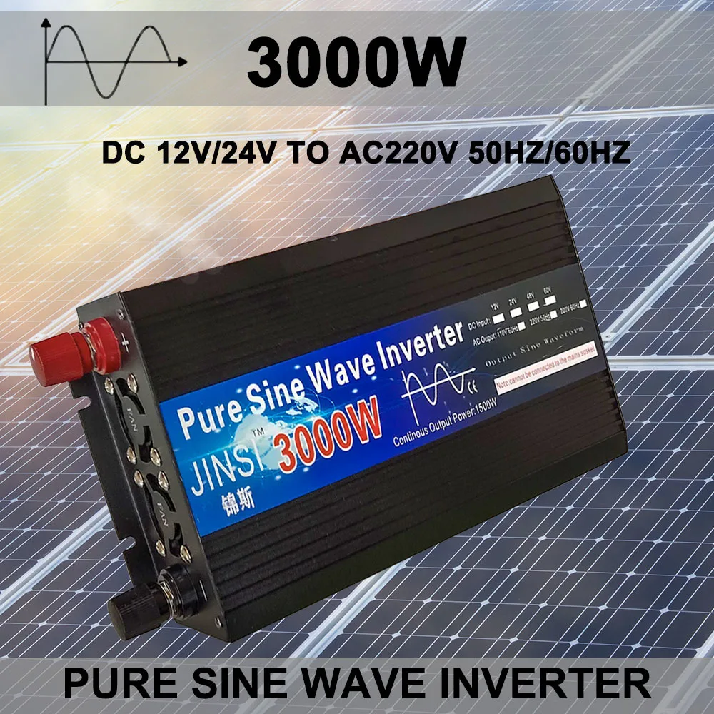 Pure Sine Wave Inverter 12V 24V 220V 3000W 4000W  Power Car Inverter 24V 220V Micro Inversor Voltage Solar Energy Converter DIY