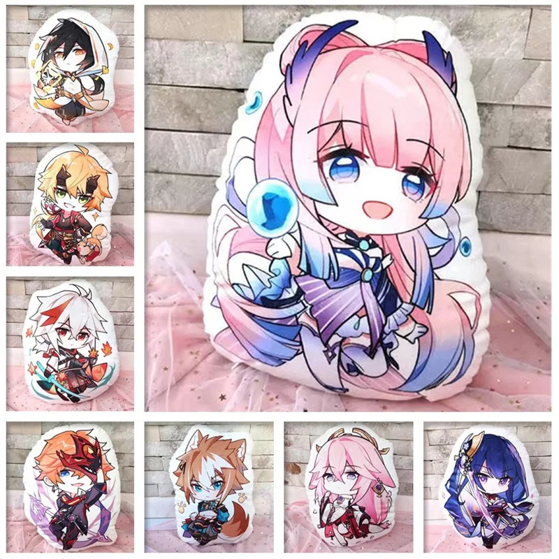 Game Anime Genshin Impact THOMA Gorou Sangonomiya Kokomi Tartaglia Plush Pillow Doll Kawaii Cartoon Cosplay Accessories