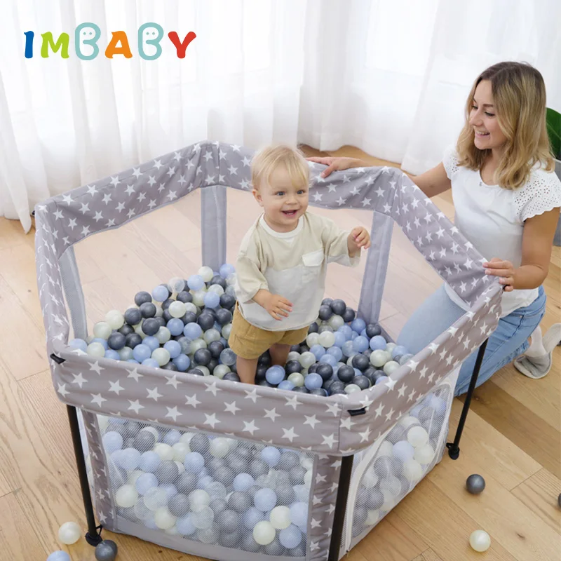 IMBABY Playpen for Child Toddler Playground Dry Ball Pool Infant Safety Barrier Fence Kids Portable Folding New Arrivals Playpen