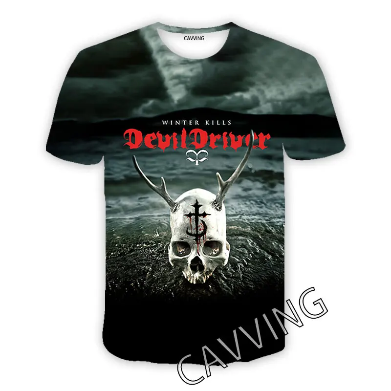 

CAVVING 3D Printed Devildriver Band Casual T-shirts Hip Hop Tee Shirts Harajuku Styles Tops Clothing for Men/women