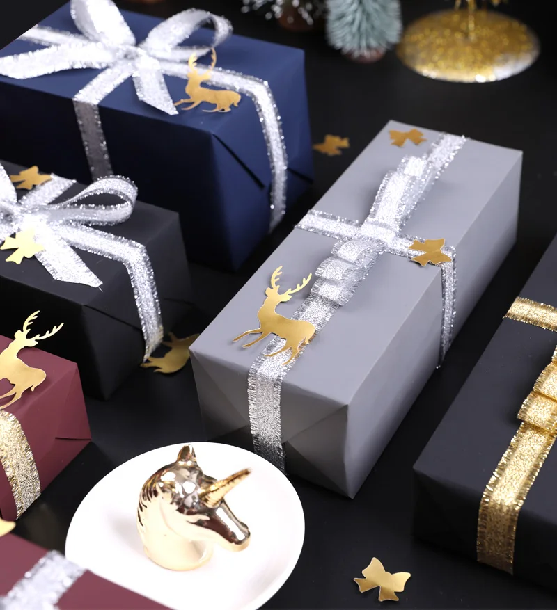 2pcs Fashion Dark Green red Soft Feeling Touch Paper Fancy Gift Wrapping Paper Christmas New Year Gift Wrapping Papers