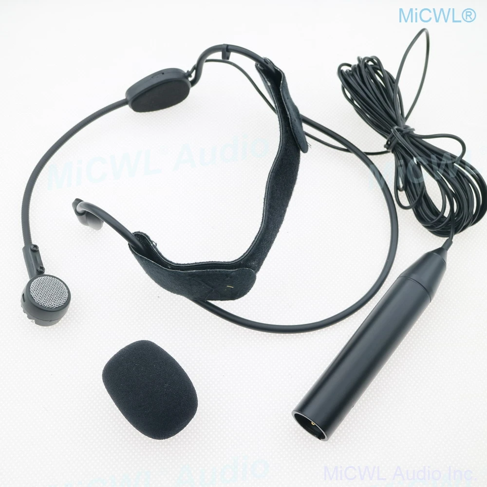 48V Phantom Power XLR 3 Pin Dynamic Headset Microphone 5m cable Headwear Mics for Mixer