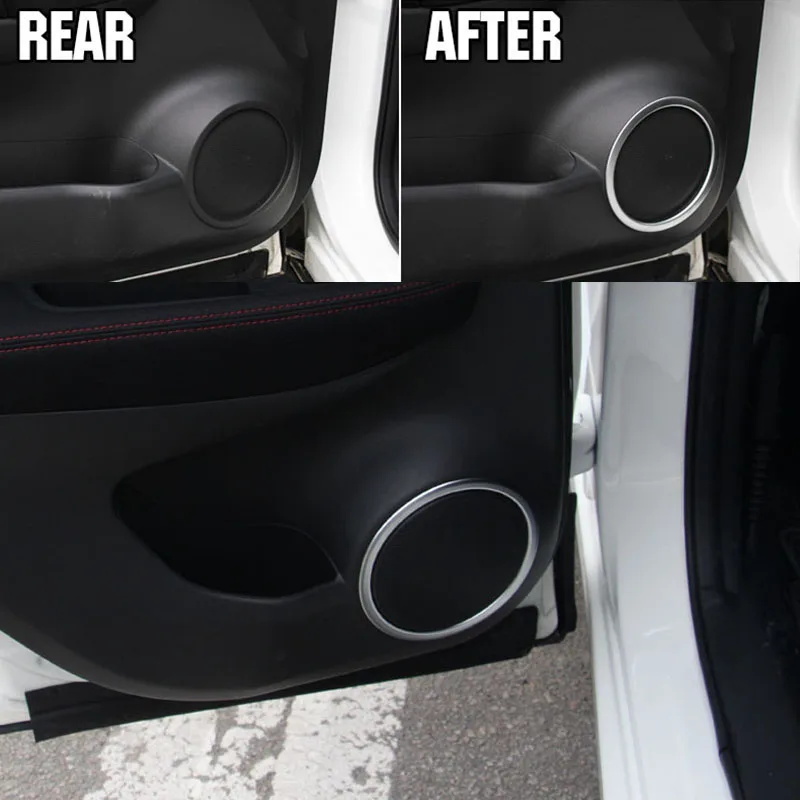 Fit For Nissan Qashqai 2014-2020 2016 2017 Chrome Speaker Cover Interior Trim Side Door Stereo Bezel Collar Ring Garnish Molding