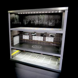 1/64 Underground Parking Lot lot scene garage Car model 3 layers display cabinet light storage box decoration