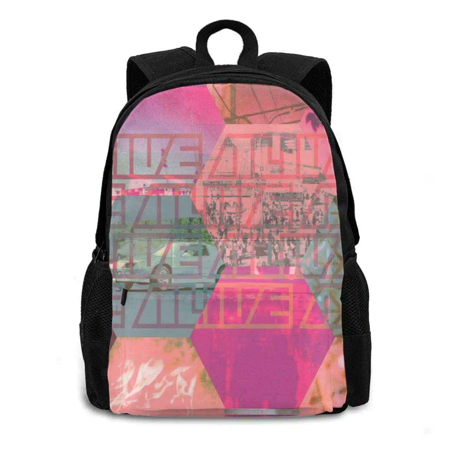 A95 Hexi Backpacks For School Teenagers Girls Travel Bags Pc Music Tropical Glow Windows 95 Seapunk Macintosh Plus