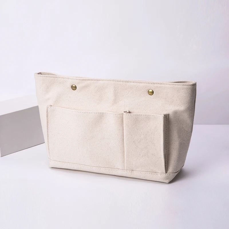 

Multifunctional finishing bag female portable cosmetic bag cotton canvas bag inner bag