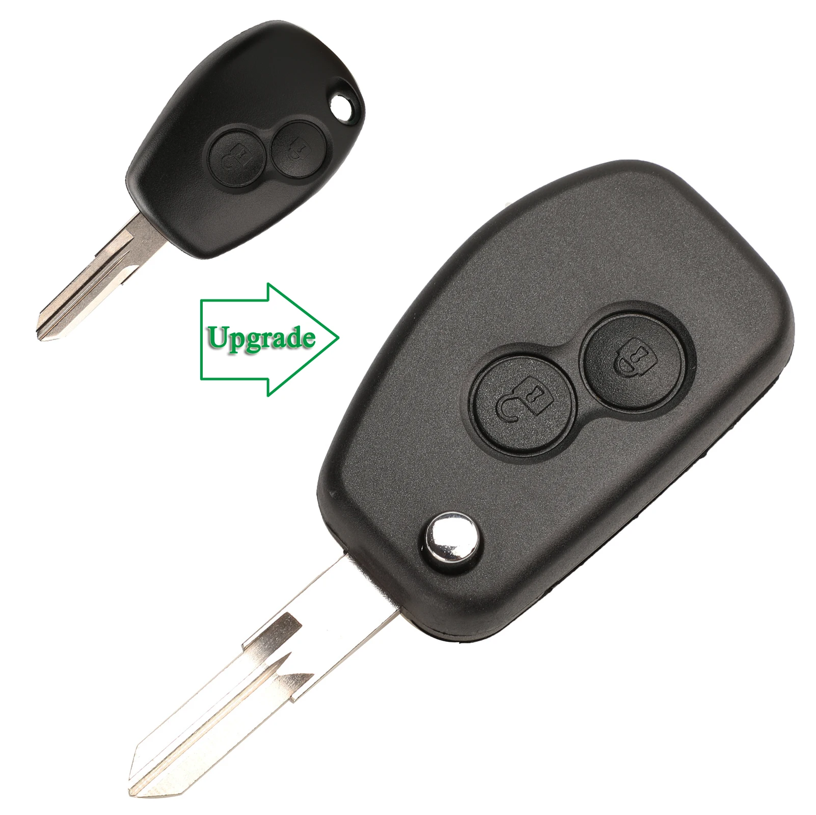 Jingyuqin 2 Button Remote Key Shell Case Cover Fob For Renault Dacia Modus Logan Clio Espace Nissan Car Alarm Housing