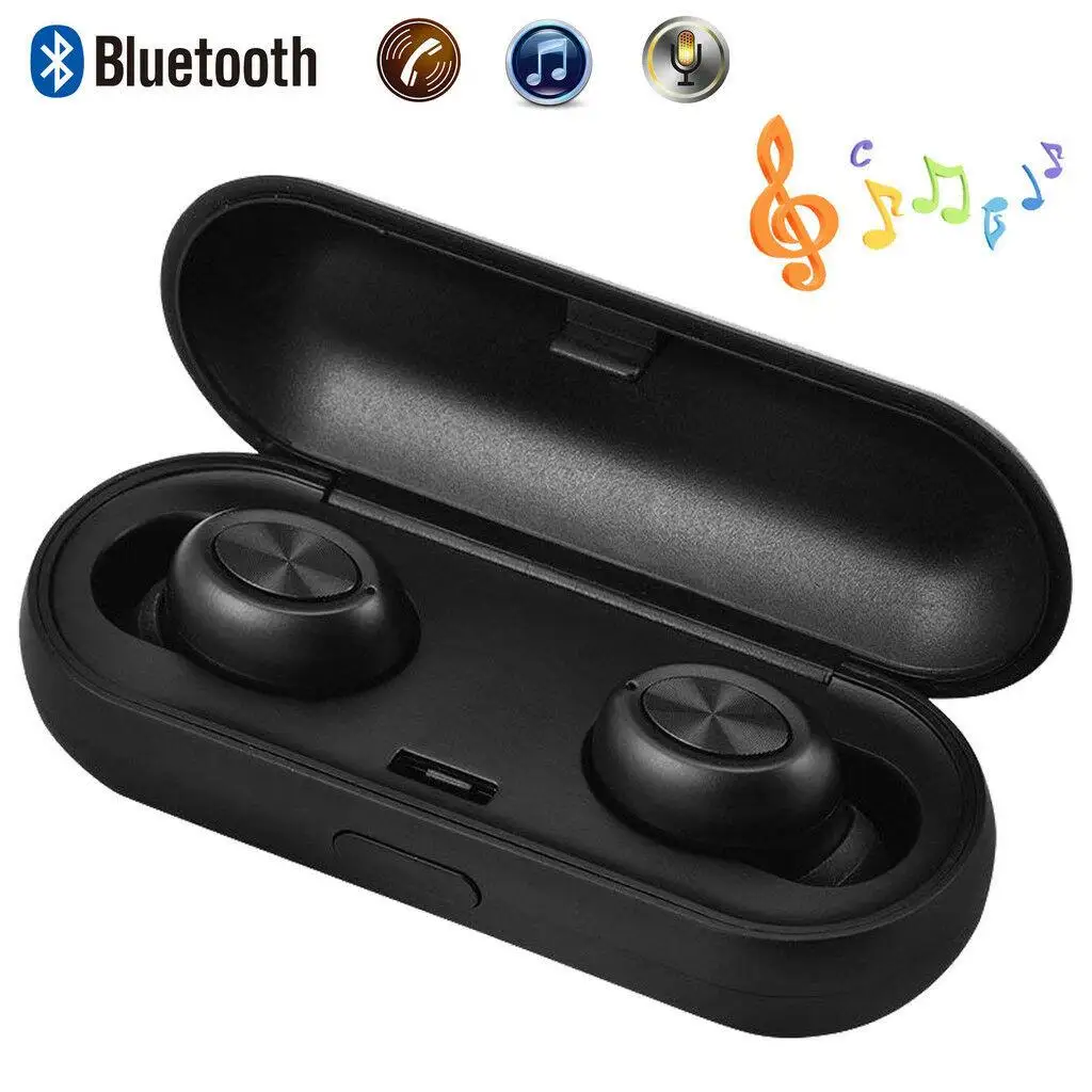 Mini Wireless Headset Double Earphones Invisible Earbuds HD Sound with Microphone for Android iOS iPhone Cell Phones