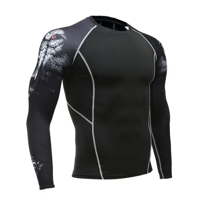 Motorcycle Jersey Quick Dry Men's Fitness Tight Clothes Long Johns Skiing Tops Compression Sport Bodybuilding T-Shirt Underwear