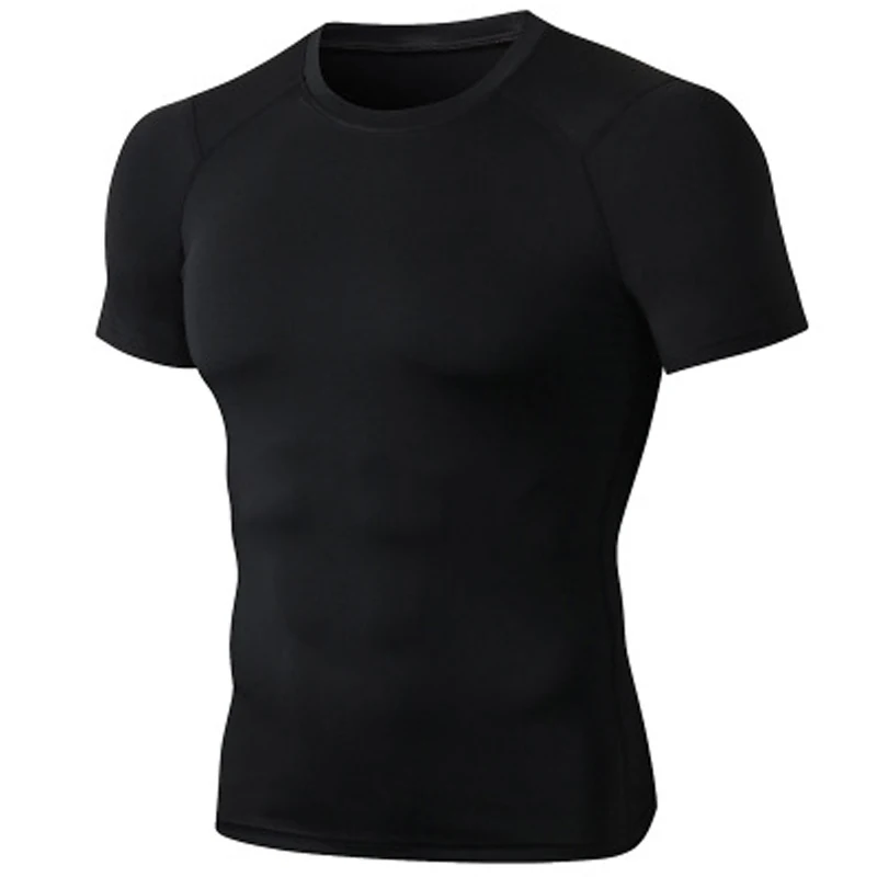 Men\'s Running Compression Tshirts Quick Dry Soccer Jersey Fitness Tight Skinny Bodybuilding Shirt Fast-Dry Breathable Tops