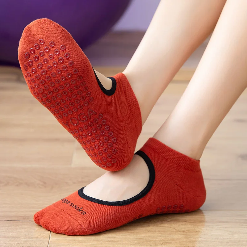 2023 Women High Quality Backless Pilates Socks High Elasticity Anti-Slip Yoga Sock Cotton Ballet Sports Dance Slipper Grip Sock